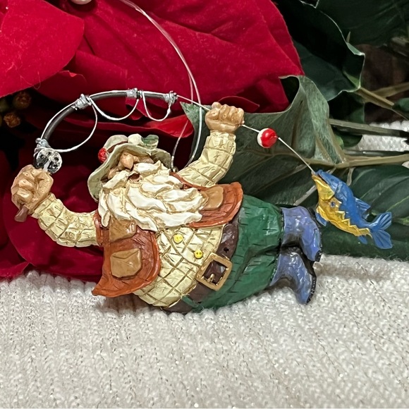 Zhong Shang Qing Hou Crafts Co. Other - Fisherman Christmas Resin Ornament Santa with Blue Fish